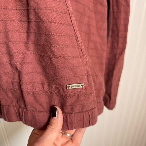 Prana Farin Hooded Pullover Organic Cotton Brick Red Women’s Size Medium - Picture 6 of 12